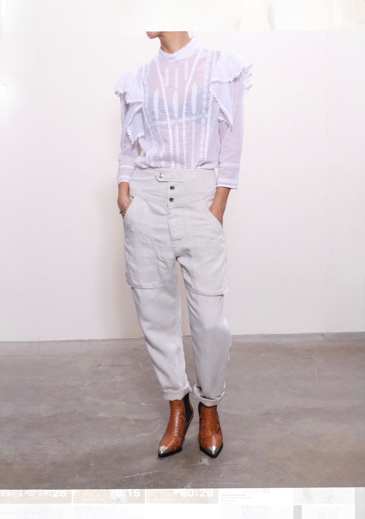 ISABEL MARANT ETOILE ANNY BLOUSE, SMALL