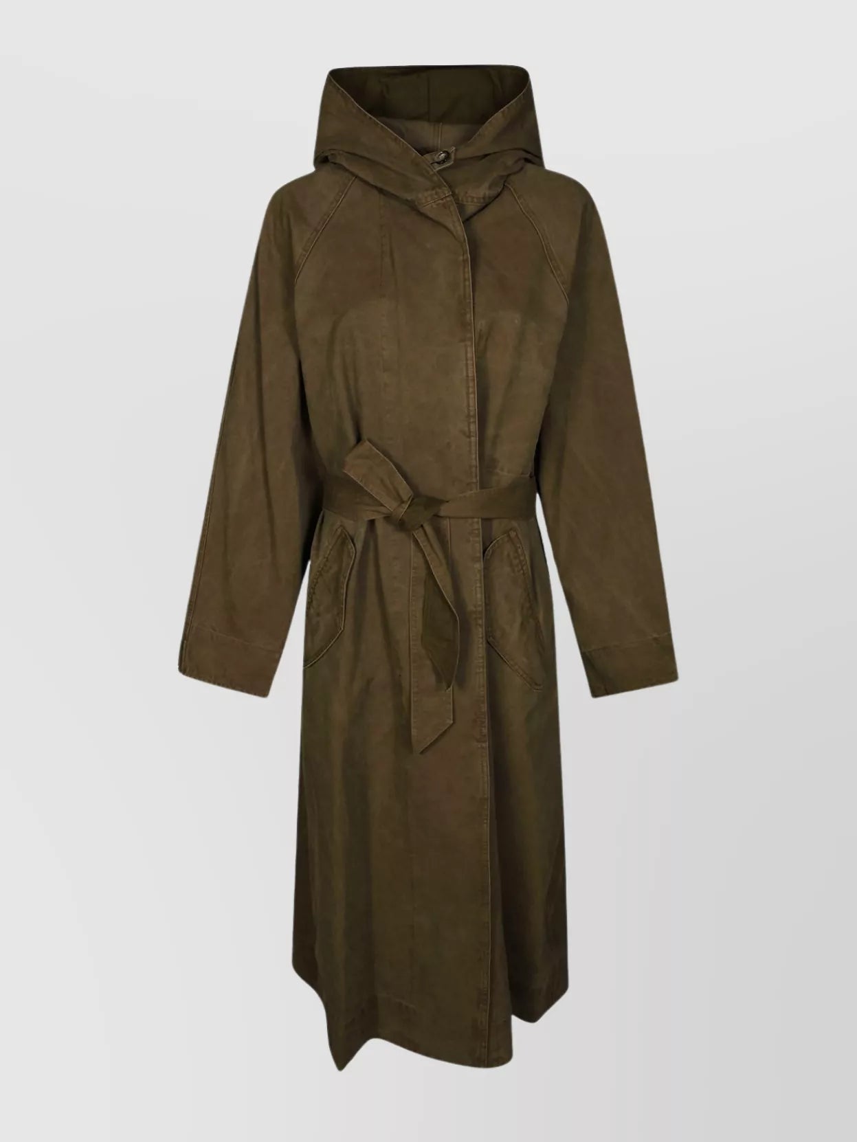 ISABEL MARANT ETOILE
HOODED BELTED COAT BACK VENT, Size 34 (oversized)