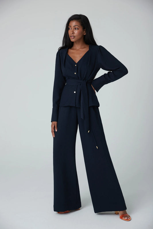 Iris SETLAWKE NWT navy blouse with a detachable sash, Size 14