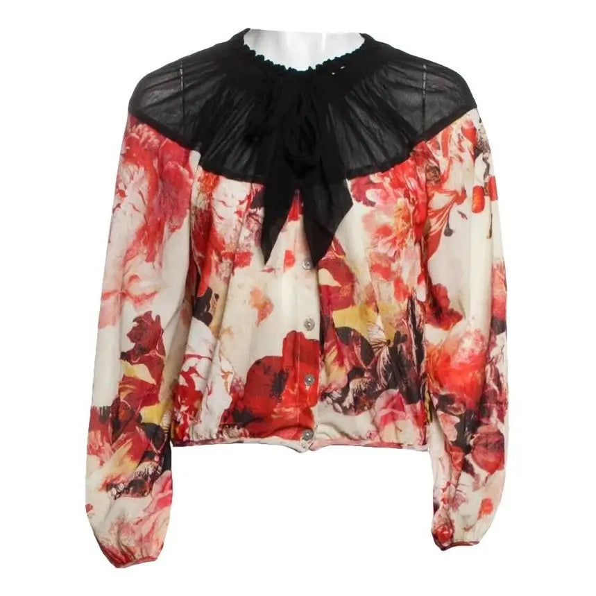 Jean Paul Gaultier Soleil Pussybow Blouse, estimated size medium