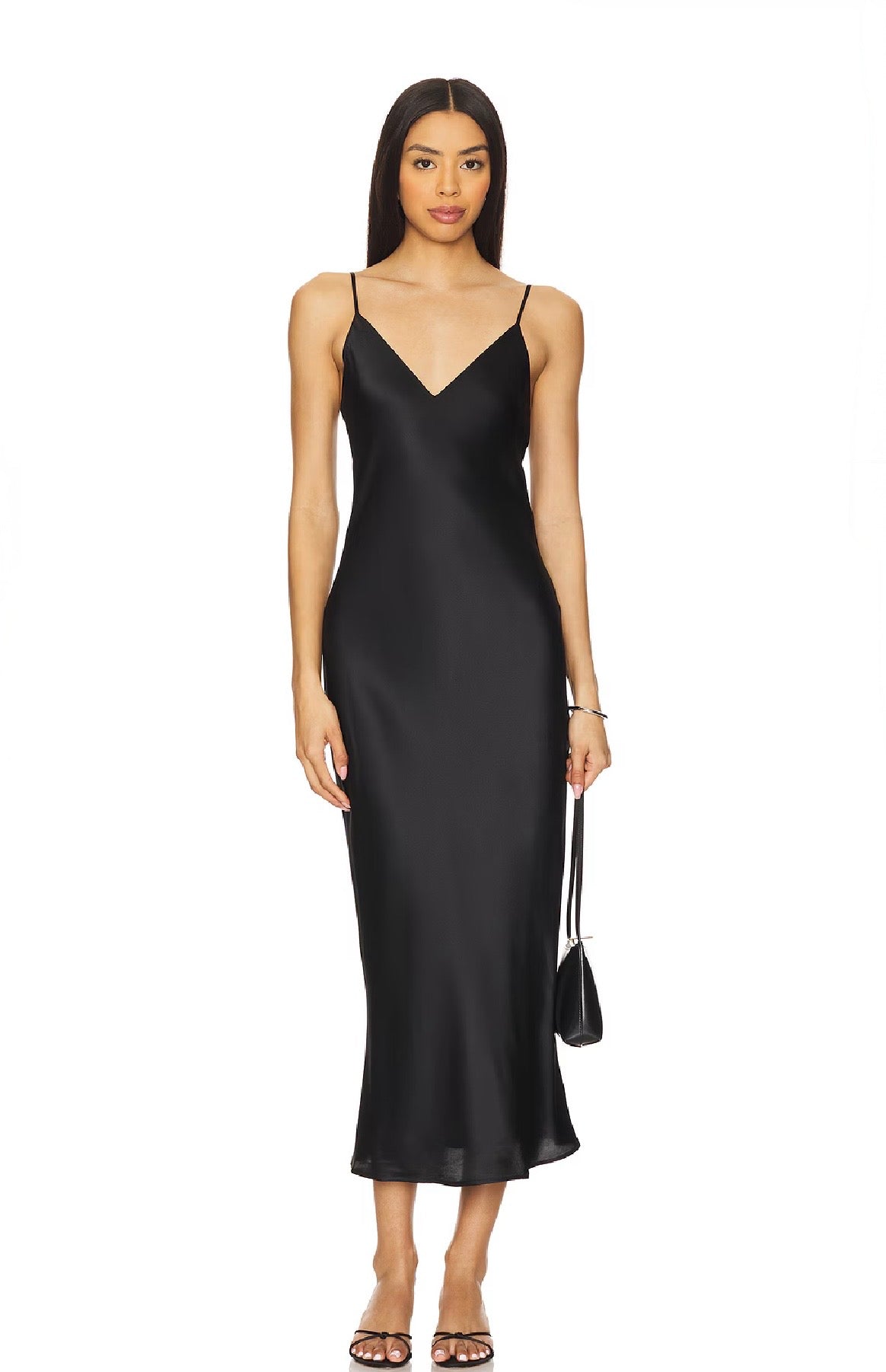 L’AGENCE Black Silk Slip Dress, size 2