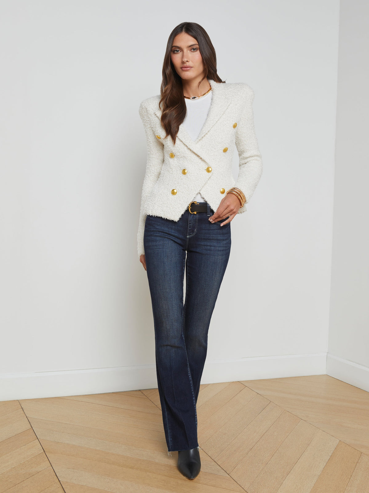 L'AGENCE Bethany Knit Blazer, XSMALL