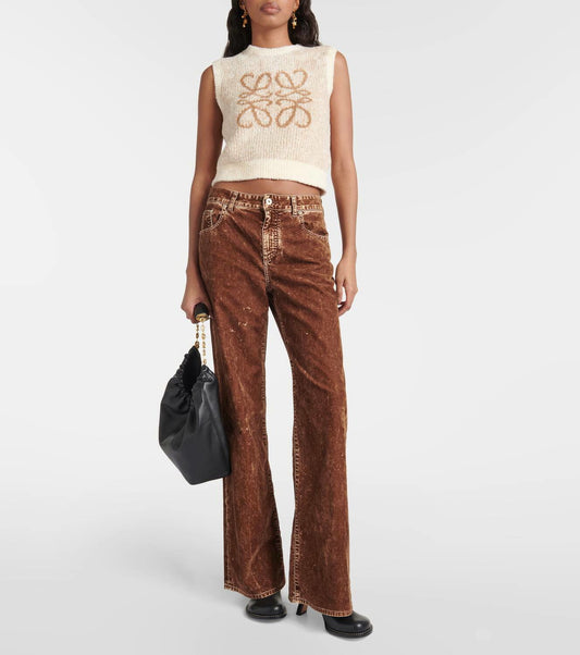 Loewe Mid-rise wide-leg jeans, Size 38