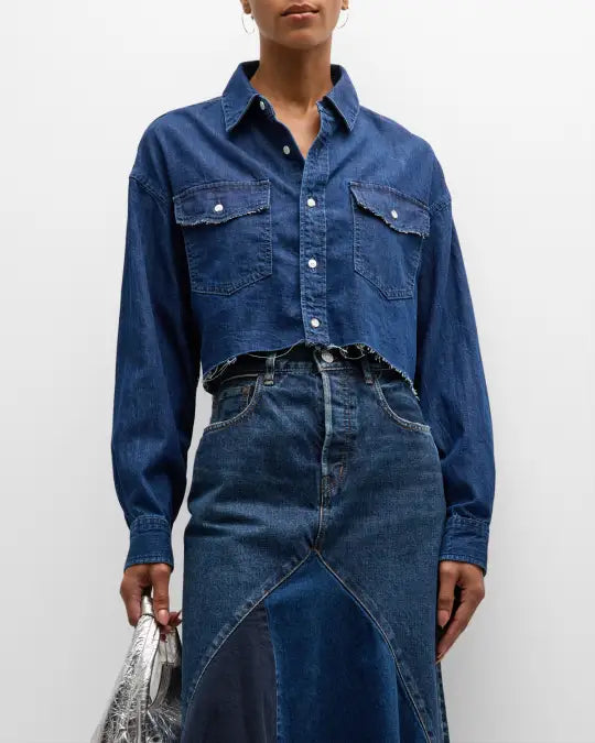 MOUSSY VINTAGE
Artesia Cut-Off Denim Shirt, Medium