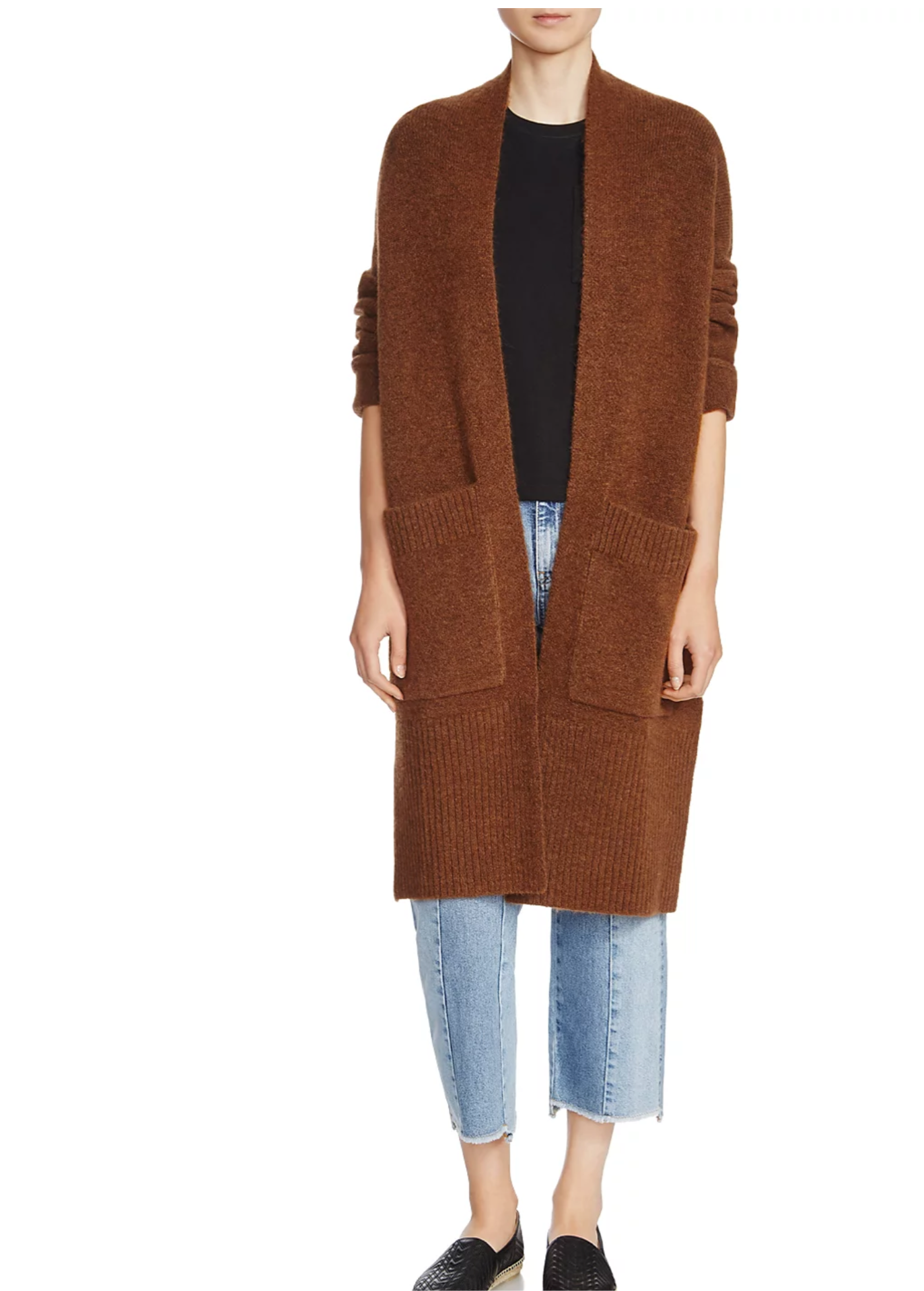 Maje Mars Oversize Open-Front Cardigan, Medium