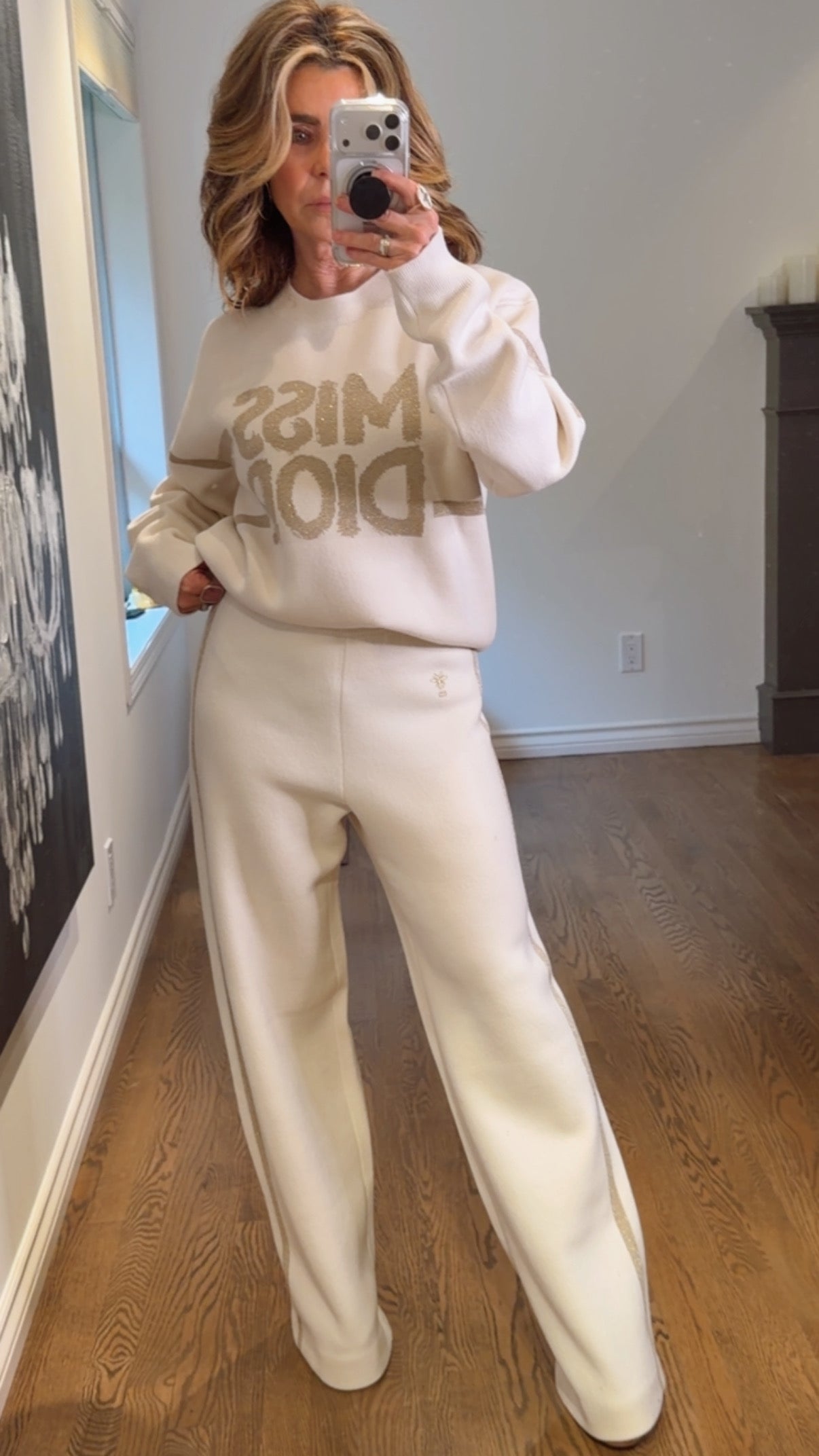 DIOR ECRU SWEATER & NWT Pants, SIZE 6