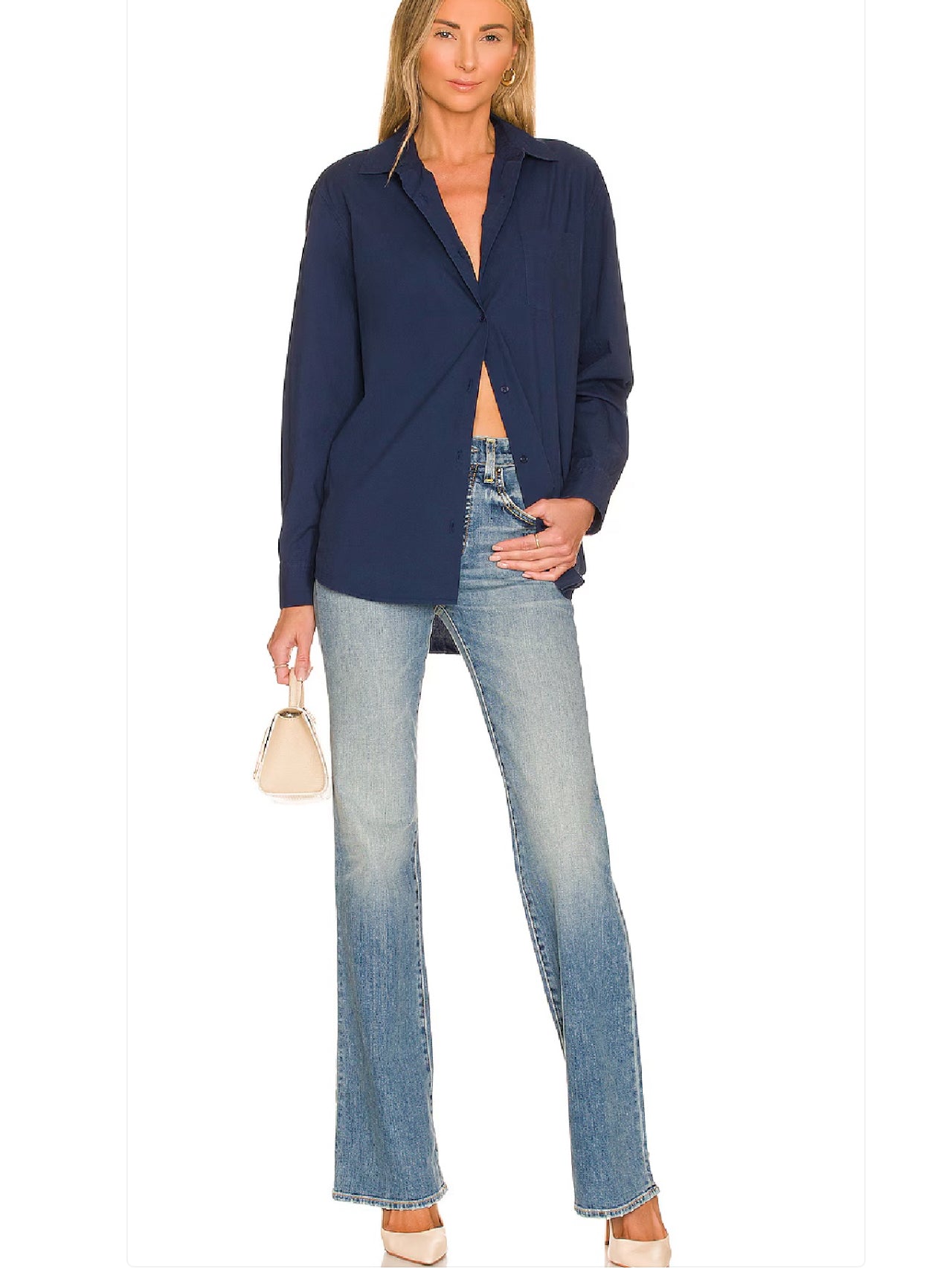 NILI LOTAN
Celia mid-rise flared jeans, faded wash, SIZE 26