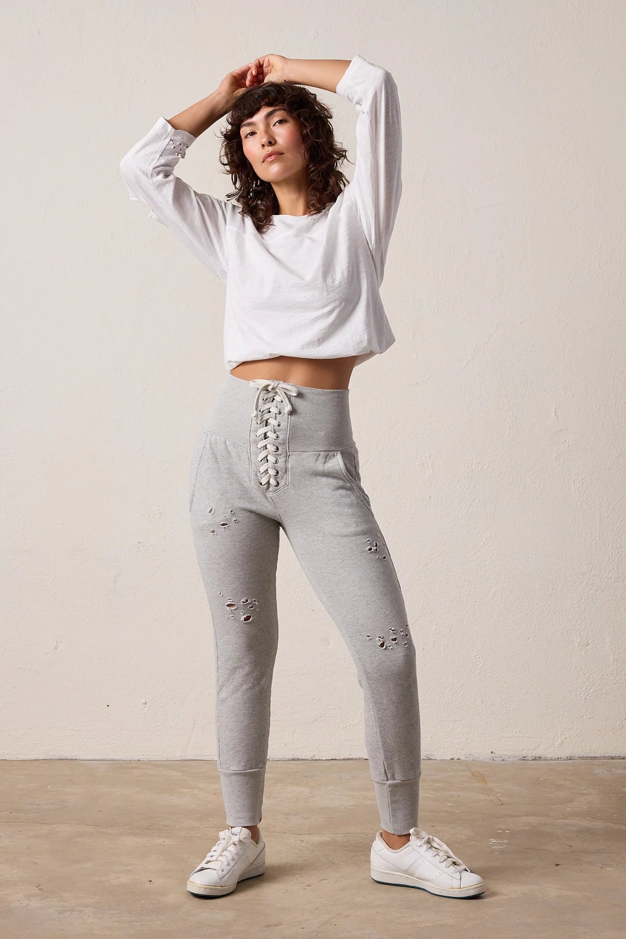 NSF Maren Sweatpants in Vintage Heather Gray, Medium