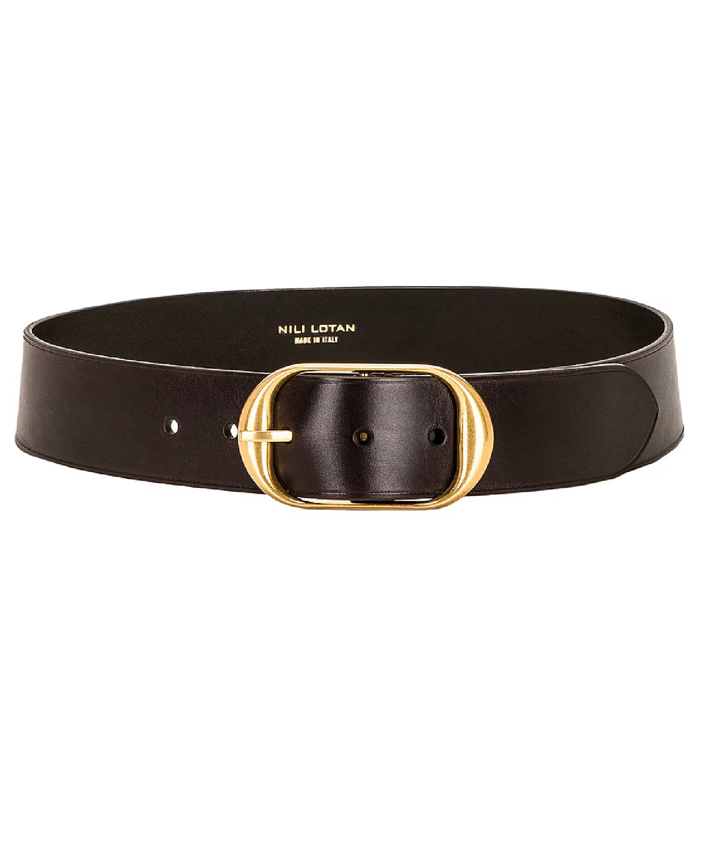 Nili Lotan Nili Belt, Dark Brown & Antique Brass, Size 85
