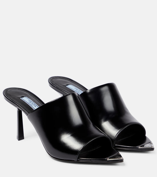 PRADA Brushed leather sandals Calzature Donna mules, size 8.5