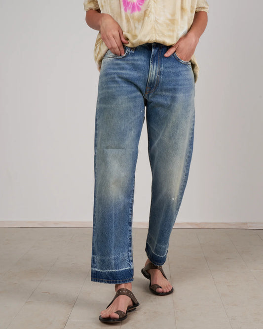 R13 BOYFRIEND JEAN JASPER, W LET DOWN HEM, SIZE 27 (FITS 28)
