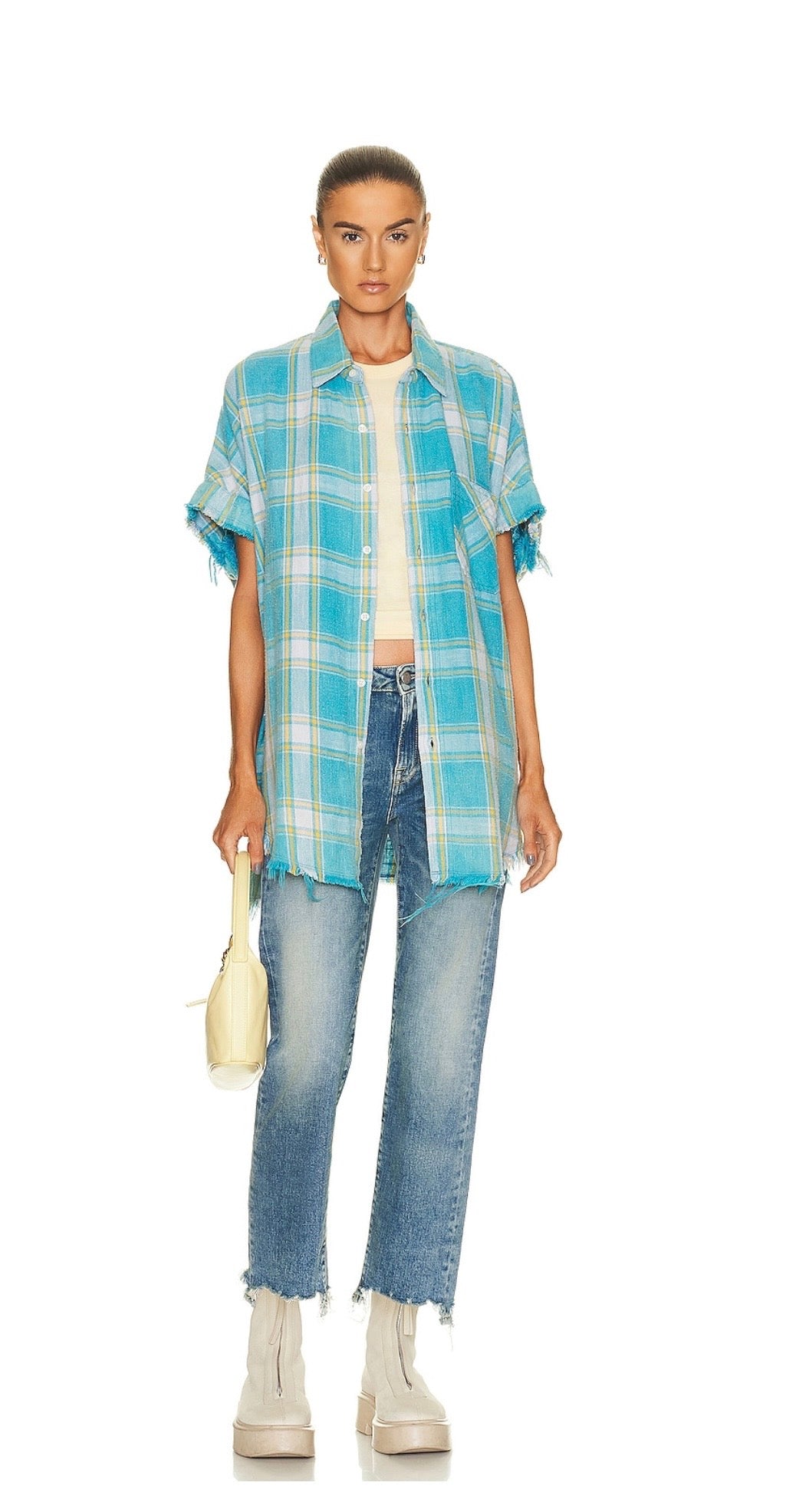 R13 BOY straight with rips, Jasper stretch, size 25
