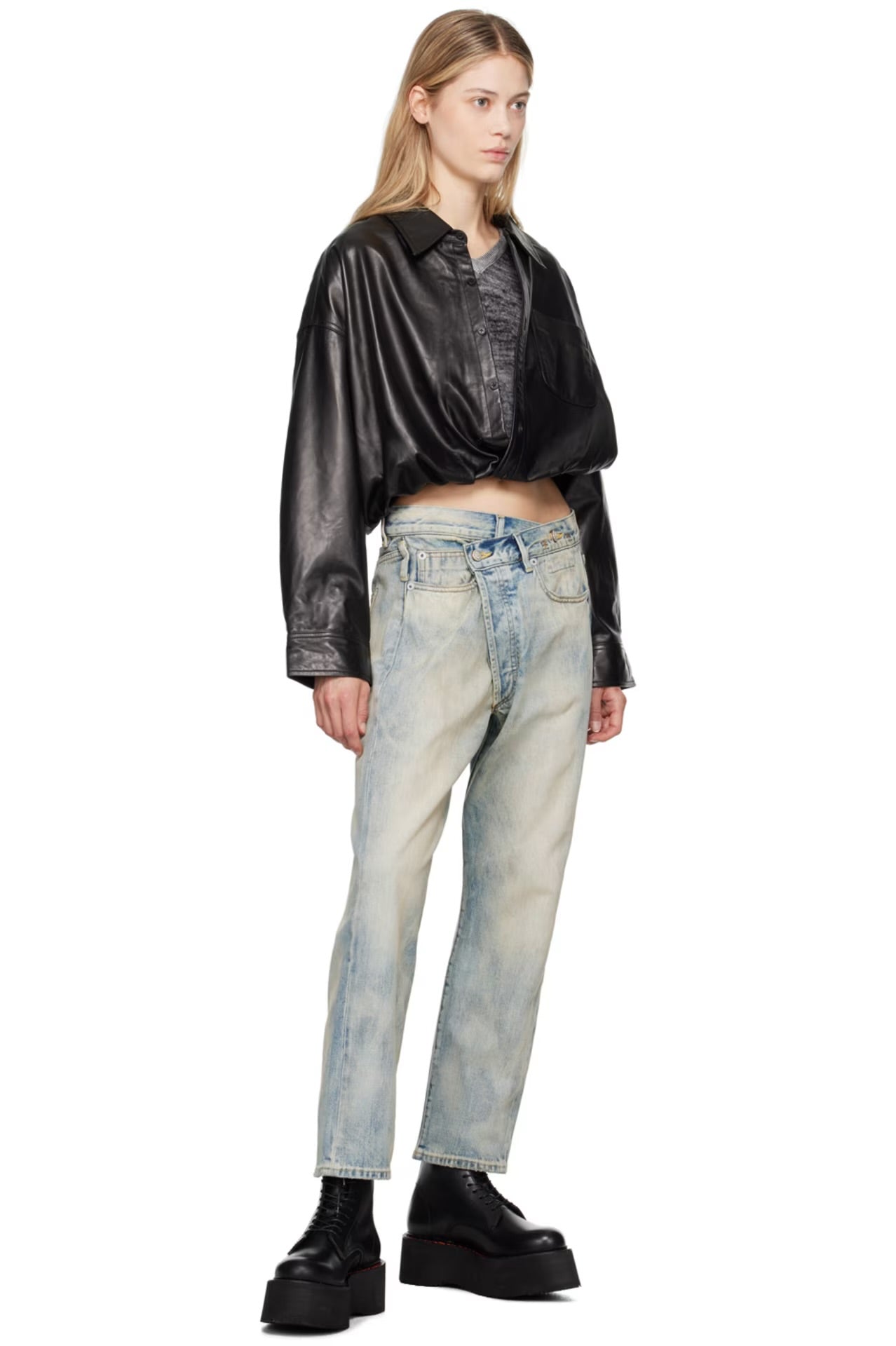 R13 Blue Crossover Jeans, Size 24
