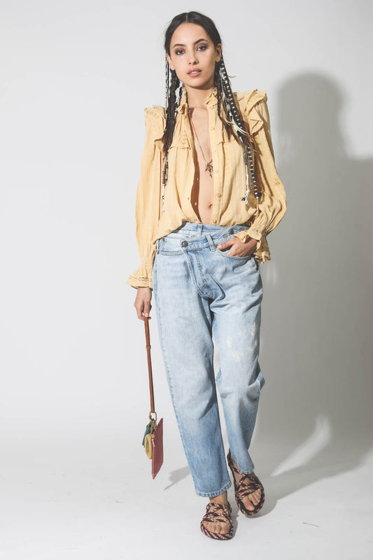 R13 Cross Over Jean - Stevie Blue, Size 27