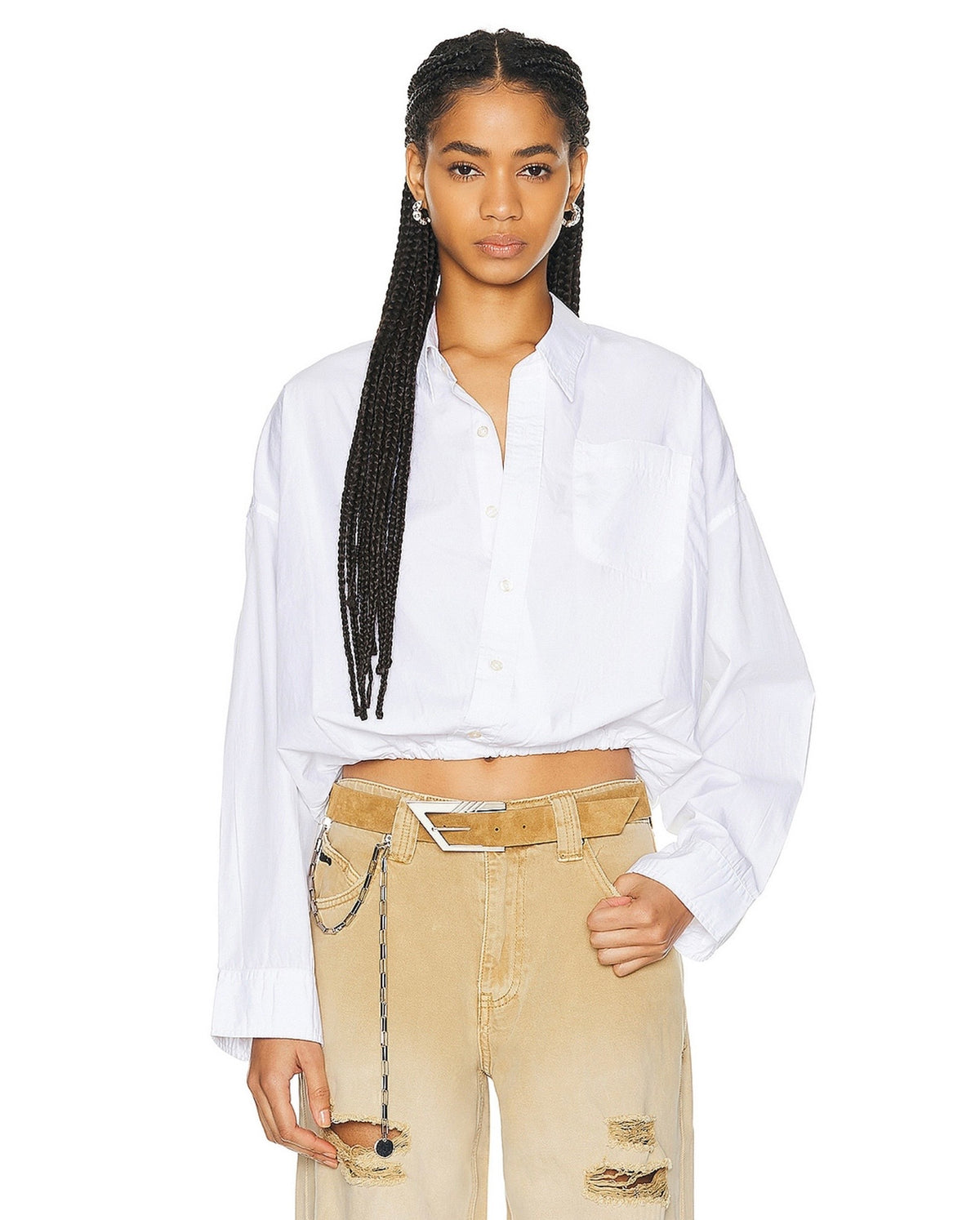 R13 Crossover Bubble Shirt, XSMALL