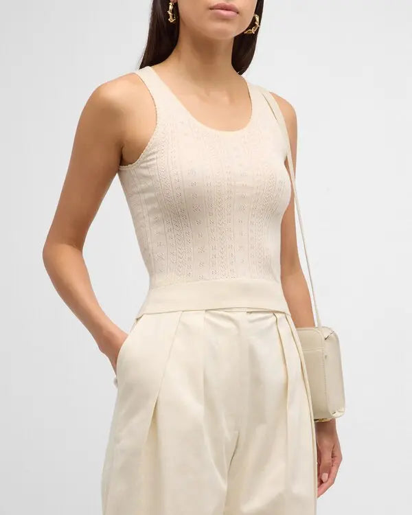 SABLYN Gene Pointelle Tank Top, XSMALL