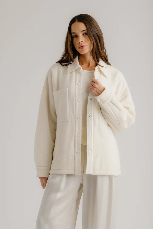 SABLYN IZZY FILLED RELAXED CASHMERE SHIRT JACKET | GARDENIA, SMALL