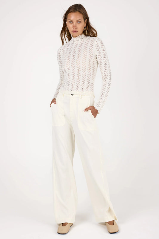 SABLYN Jolene Full-Length Utility Pant in Gardenia, Small Size 26/27