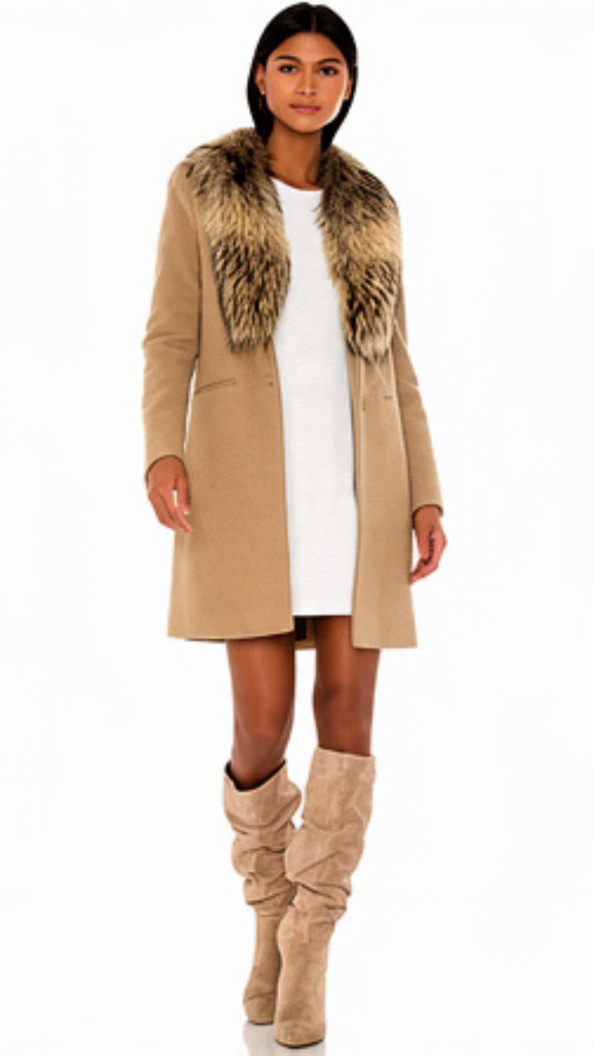 SAM CROSBY JACKET WITH ASIATIC RACCOON FUR TRIM COLLAR, XSMALL
