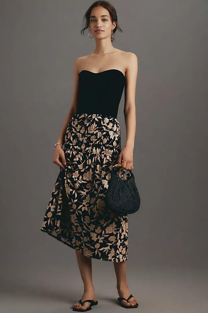Sanctuary Better Together Smocked Midi Skirt, NWT Large