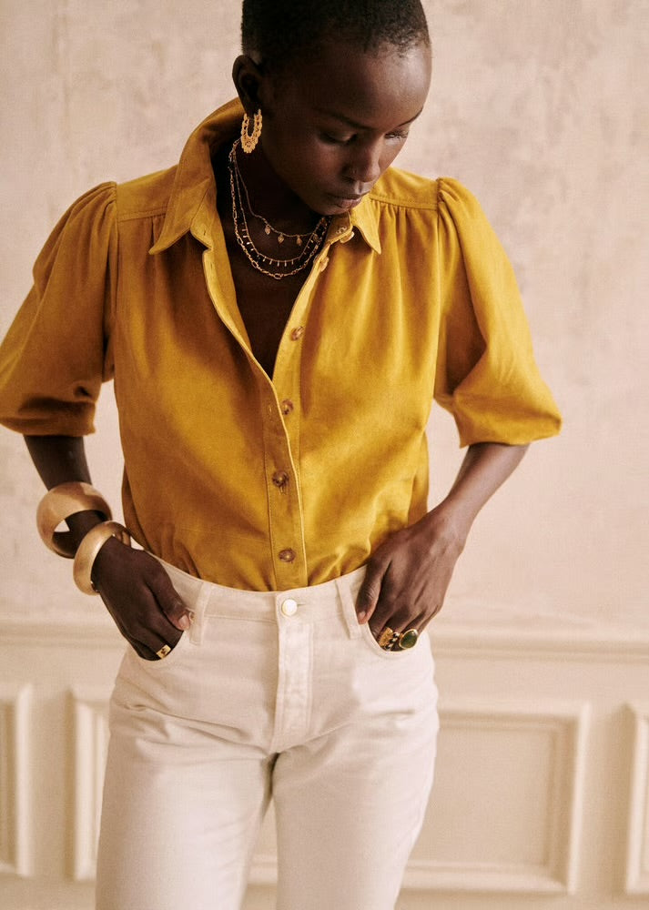 Sezane Philadelphia NWT Shirt Ochre - Size 4