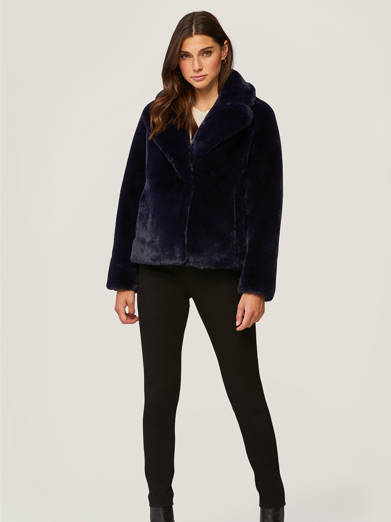 Soia & Kyo Emanuela Navy Faux-Fur Jacket, Medium