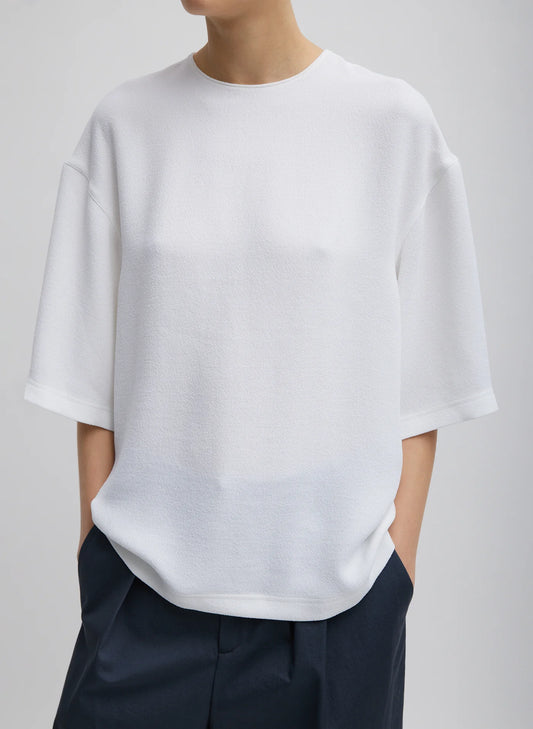 TIBI The Pebble Sable Easy T-Shirt, SMALL (OVERSIZED)
