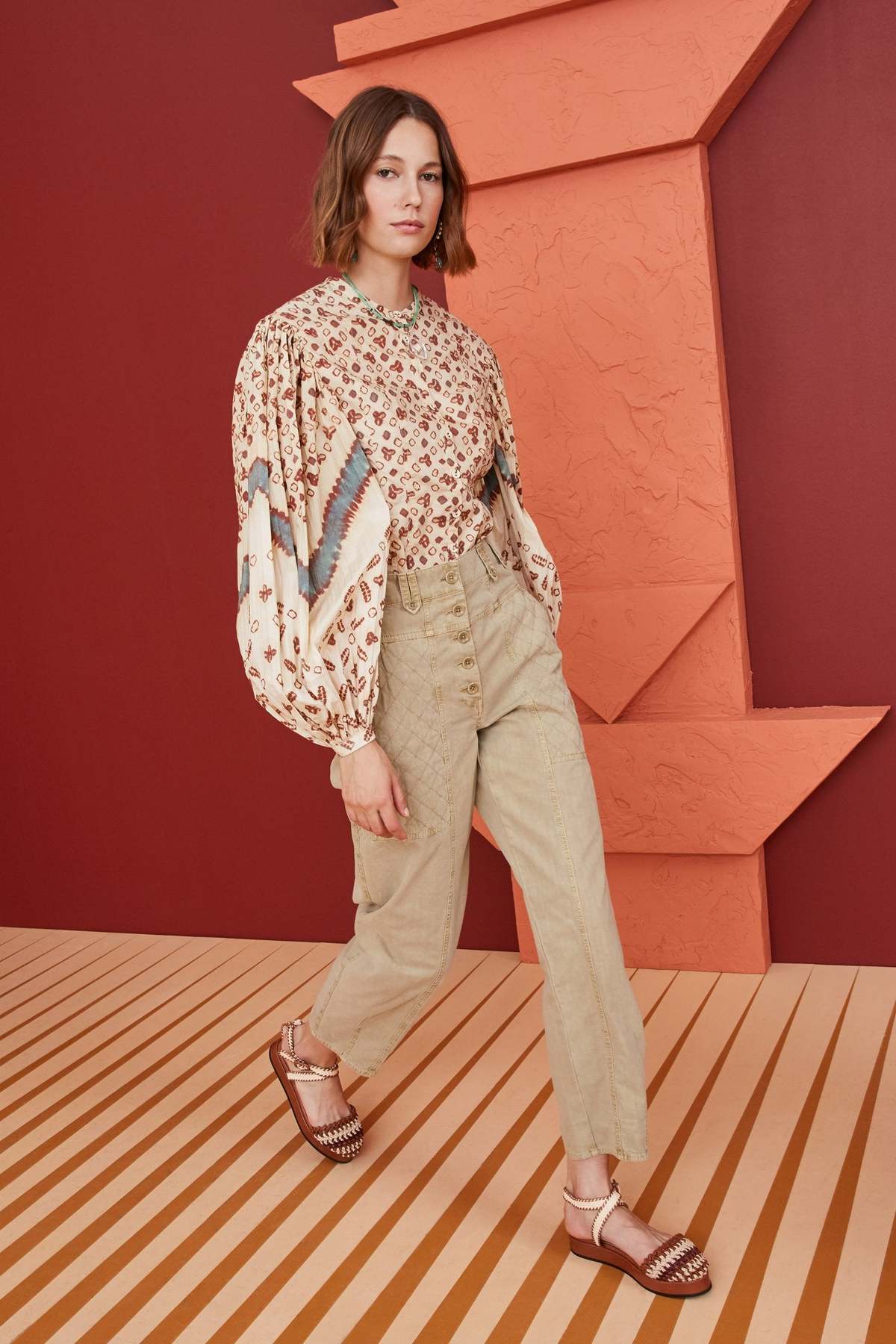 Ulla Johnson Cambrie Pant in the color Cedar, Size 6