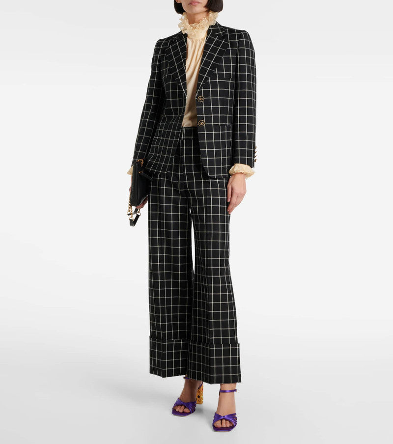 VALENTINO GARAVANI  grid-pattern Suit, Size 40