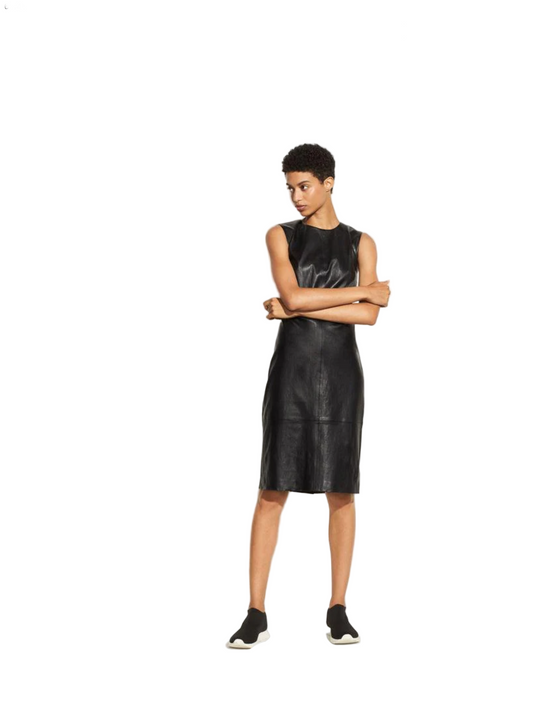 VINCE- Leather Dress Black, Size 6