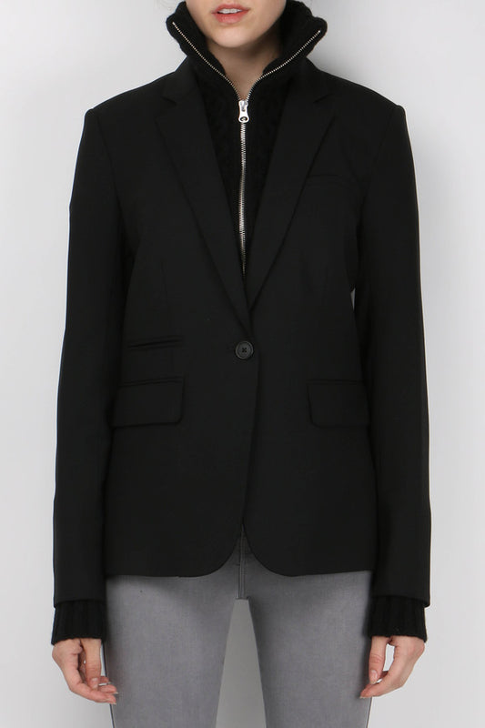 VERONICA BEARD Classic Black Jacket with Upstate Black Dickey Size 4