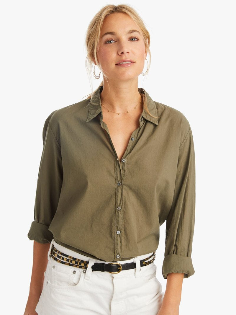 Xirena khaki Beau Shirt, XSMALL