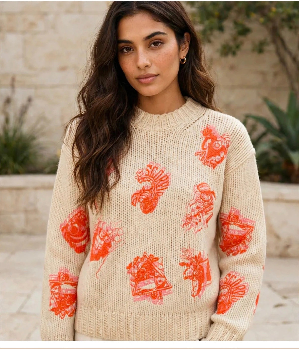 ZIMMERMANN Embroidered Merino Wool Sweater MEDIUM