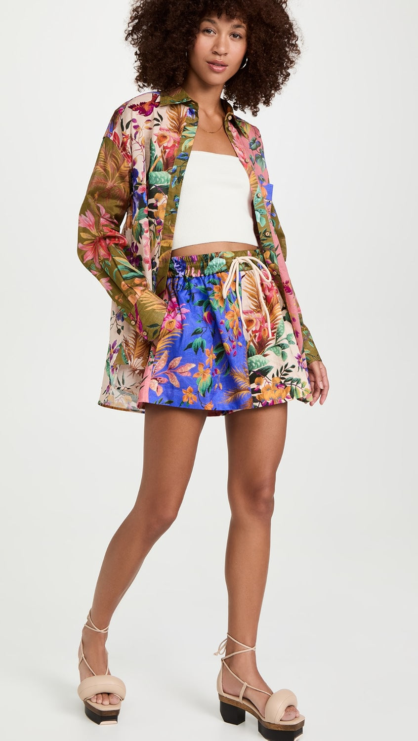 Zimmermann Tropicana Patched Shorts, Medium