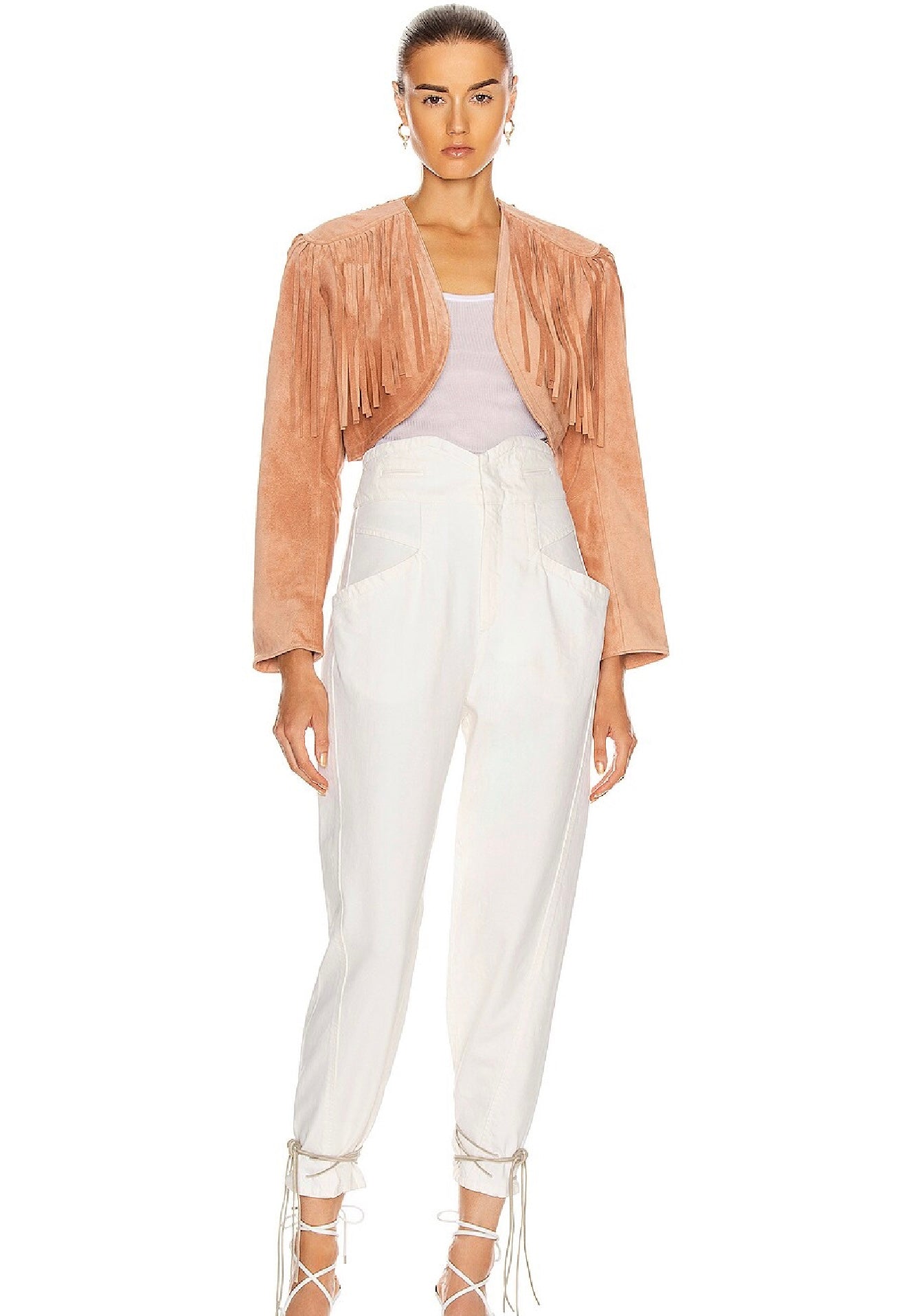 ISABEL MARANT NUBAIA  JEANS - WHITE, SIZE 36
