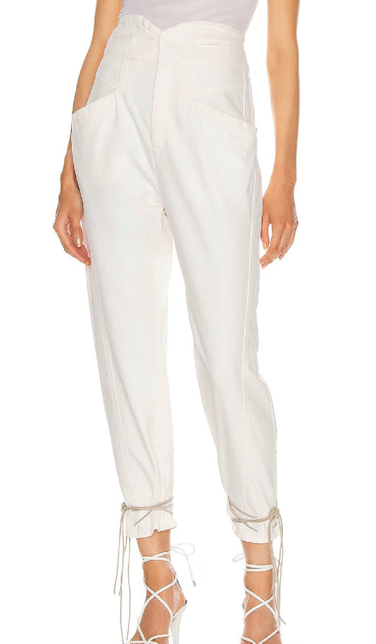 ISABEL MARANT NUBAIA  JEANS - WHITE, SIZE 36